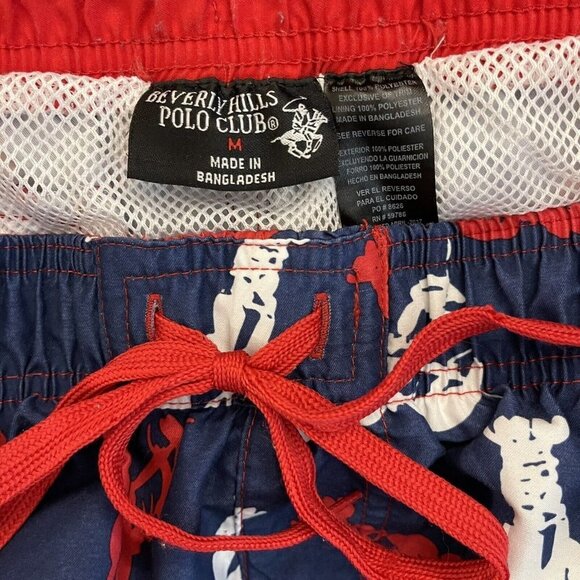 Beverly Hills Polo Club Swim Trunks Mens Size Medium Lined Lobster Print - Picture 7 of 8